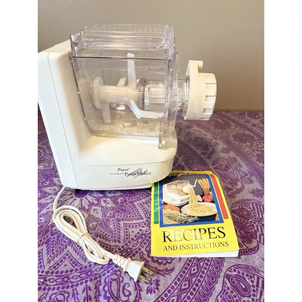 POPEIL P400 electric pasta maker recipe book automatically knead shape pasta.